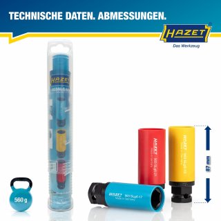 HAZET Schlag- | Maschinenschrauber Steckschlüsseleinsatz Satz 903SLG6/3 ∙ 1/2 Zoll (12,5 mm) Vierkant hohl | 24 mm Außen-Sechskant Bild 11