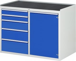 Schubladenschrank LL5.22.12 | B1145xT650xH825mm | MT-Top-25mm,5xSchublade-VA,1xTür Bild 1