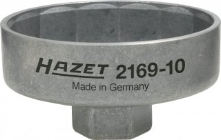 HAZET Ölfilterschlüssel 2169-10 ∙ 3/8 Zoll (10 mm) Vierkant hohl ∙ Außen 14-kant Profil ∙ SW 74 mm Bild 1