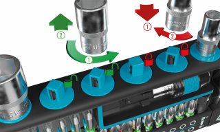 HAZET SmartHolder Werkzeug Halter 2300SH-1 ∙ 1/4 Zoll (6,3 mm) Sechskant massiv | 1/4 Zoll (6,3 mm) Vierkant hohl ∙ Schlitz Profi Bild 2