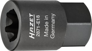 HAZET Bremssattel Einsatz 2871-E18 ∙ 22 mm Außen-Sechskant ∙ Außen TORX® Profil ∙ SW E18 Bild 2