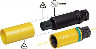 HAZET Schlag- | Maschinenschrauber Steckschlüsseleinsatz 903SLG6-19 ∙ 1/2 Zoll (12,5 mm) Vierkant hohl | 24 mm Außen-Sechskant ∙ A Bild 8