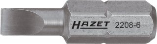 HAZET Bit 2208-6 ∙ 1/4 Zoll (6,3 mm) Sechskant massiv ∙ Schlitz Profil ∙ SW 0,6 x 4,5 mm Bild 1