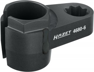 HAZET Abgassonden Einsatz 4680-6 ∙ 1/2 Zoll (12,5 mm) Doppel-Vierkant hohl ∙ Außen Sechskant Profil ∙ SW 24 mm Bild 2