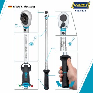 HAZET Drehmomentschlüssel mit DAkkS-Kalibrierschein 6123-1CTCAL ∙ Drehmomentbereich min-max: 60 – 320 Nm ∙ Genauigkeit: 2% ∙ 1/2 Bild 7