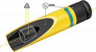 HAZET Schlag- | Maschinenschrauber Steckschlüsseleinsatz ∙ extralang 904SLG-19 ∙ 1/2 Zoll (12,5 mm) Vierkant hohl ∙ Außen Sechska Bild 6