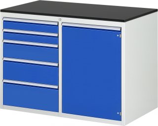 Schubladenschrank LL5.22.12 | B1145xT650xH820mm | M-Top-22mm | 5xSchublade-VA,1xTür Bild 1