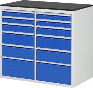 Schubladenschrank LL7.7.7 | B1145xT650xH1030mm | M-Top-22mm | 12xSchublade-VA Bild 1