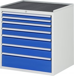 Schubladenschrank XL5.0 | B770xT650xH825mm | MT-Top-25mm | 7xSchublade-VA Bild 1