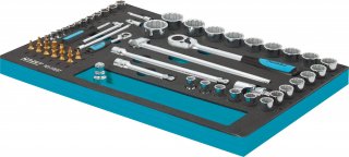 HAZET Steckschlüssel Satz 163-118/57 ∙ 1/2 Zoll (12,5 mm) Vierkant hohl | 1/4 Zoll (6,3 mm) Vierkant hohl ∙ Innen Sechskant Profi Bild 2