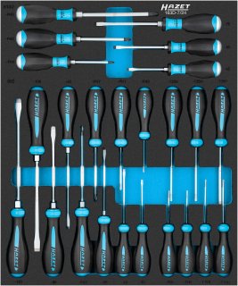 HAZET Schraubendreher Satz 163D-7/24 ∙ Kreuzschlitz Profil PH | Pozidriv Profil PZ | Schlitz Profil | Tamper Resistant TORX® Profil Bild 1