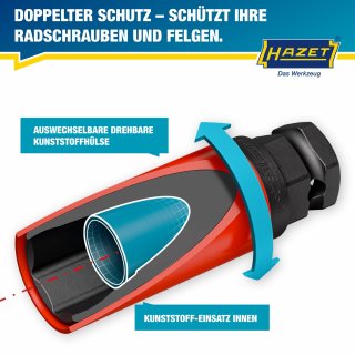 HAZET Schlag- | Maschinenschrauber Steckschlüsseleinsatz Satz 903SLG6/3 ∙ 1/2 Zoll (12,5 mm) Vierkant hohl | 24 mm Außen-Sechskant Bild 8