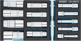 HAZET Steckschlüsseleinsatz Satz 163-459/15 ∙ 1/2 Zoll (12,5 mm) Vierkant hohl ∙ Außen Sechskant-Tractionsprofil ∙ 15-teilig ∙ 1 Bild 3