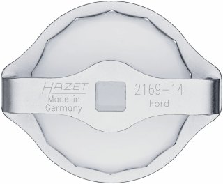 HAZET Ölfilterschlüssel 2169-14 ∙ 1/2 Zoll (12,5 mm) Vierkant hohl ∙ Außen 14-kant Profil ∙ SW 73 mm Bild 2