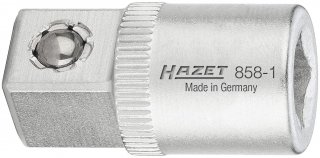 HAZET Vergrößerungsstück 858-1 ∙ 1/4 Zoll (6,3 mm) Vierkant hohl ∙ 3/8 Zoll (10 mm) Vierkant massiv ∙ Länge: 26,5 mm Bild 1