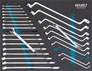 HAZET Schraubenschlüssel Satz 163-374/27 ∙ Außen Doppelsechskant Profil | Außen Doppelsechskant-Tractionsprofil | Außen Sechskant  Bild 1
