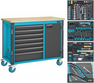 HAZET Werkbank ∙ fahrbar Assistent 179NW ∙ Sortiment 179NW-7/210 ∙ 210-teilig ∙ Schubladen | flach: 6 x 81 x 522 x 398 mm ∙ Schub Bild 3