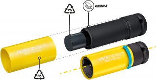 HAZET Schlag- | Maschinenschrauber Steckschlüsseleinsatz 903SLG-19 ∙ 1/2 Zoll (12,5 mm) Vierkant hohl ∙ Außen Sechskant-Tractions Bild 2