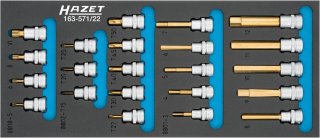 HAZET Schraubendreher-Steckschlüsseleinsatz Satz 163-571/22 ∙ 3/8 Zoll (10 mm) Vierkant hohl ∙ Innen TORX® Profil | Innen Vielzah Bild 1