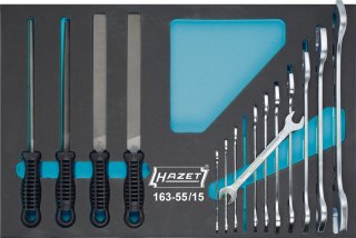 HAZET Werkzeug Satz ∙ Doppel-Maulschlüssel ∙ Feilen 163-55/15 ∙ Außen Sechskant Profil ∙ 15-teilig ∙ 6 x 7 – 34 x 36 Bild 1