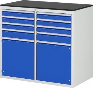 Schubladenschrank LL7.3.3 | B1145xT650xH1030mm | M-Top-22mm | 8xSchublade-VA | 2xTür Bild 1