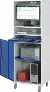 Computer-Schrank 65 mit Monitorgehäuse T520mm | B65 xT520xH1895mm | mobil Bild 1