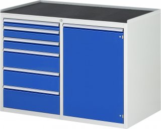 Schubladenschrank LL5.24.12 | B1145xT650xH825mm | MT-Top-25mm,6xSchublade-VA,1xTür Bild 1