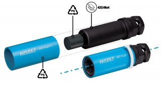 HAZET Schlag- | Maschinenschrauber Steckschlüsseleinsatz 903SLG6-17 ∙ 1/2 Zoll (12,5 mm) Vierkant hohl | 24 mm Außen-Sechskant ∙ A Bild 8