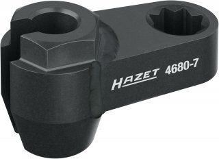 HAZET Abgassonden Einsatz 4680-7 ∙ 1/2 Zoll (12,5 mm) Doppel-Vierkant hohl ∙ Außen Sechskant Profil ∙ SW 14 mm Bild 2