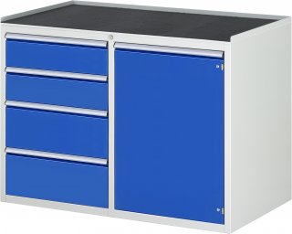 Schubladenschrank LL5.20.12 | B1145xT650xH825mm | MT-Top-25mm,4xSchublade-VA,1xTür Bild 1