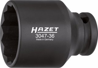 HAZET Schlag- | Maschinenschrauber Steckschlüsseleinsatz 3047-36 ∙ 1/2 Zoll (12,5 mm) Vierkant hohl ∙ Außen Doppelsechskant-Tract Bild 2