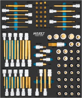 HAZET Schraubendreher-Steckschlüsseleinsatz Satz 163D-3/94 ∙ 94-teilig ∙ 3 – 10 ∙ M5 – M18 ∙ PH1 – PH2 ∙ PZ1 – PZ2 ∙ T15 – T60 Bild 1