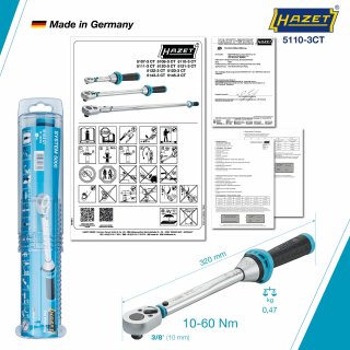 HAZET Drehmomentschlüssel mit DAkkS-Kalibrierschein 5110-3CTCAL ∙ Drehmomentbereich min-max: 10 – 60 Nm ∙ Genauigkeit: 3% ∙ 3/8  Bild 4