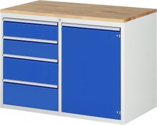 Schubladenschrank LL5.20.12 | B1145xT650xH825mm | B-Top-25mm | 4xSchublade-VA,1xTür Bild 1