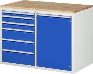 Schubladenschrank LL5.24.12 | B1145xT650xH825mm | B-Top-25mm | 6xSchublade-VA,1xTür Bild 1