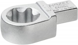 HAZET Einsteck Ringschlüssel 6609C-E22 ∙ 9 x 12 mm Einsteck-Vierkant massiv ∙ Außen TORX® Profil ∙ SW E22 Bild 1