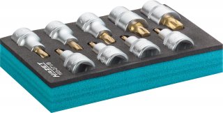 HAZET Schraubendreher-Steckschlüsseleinsatz Satz ∙ TORX® 163-271/9 ∙ 1/2 Zoll (12,5 mm) Vierkant hohl ∙ Innen TORX® Profil ∙ 9-t Bild 1