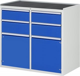 Schubladenschrank LL7.1.1 | B1145xT650xH1035mm | MT-Top-25mm | 4xSchublade-VA,2xTür Bild 1