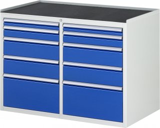 Schubladenschrank LL5.2.2 | B1145xT650xH825mm | MT-Top-25mm | 10xSchublade-VA Bild 1