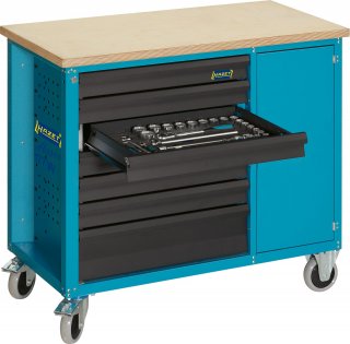 HAZET Werkbank ∙ fahrbar Assistent 177W ∙ einzeln 177W-7 ∙ L x B x H: 1040 mm x 520 mm x 934 mm ∙ Schubladen | flach: 6 x 79 x 52 Bild 4