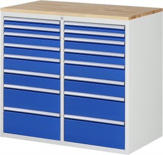 Schubladenschrank LL7.11.11 | B1145xT650xH1035mm | B-Top-25mm | 16xSchublade-VA Bild 1