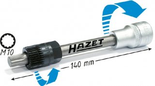 HAZET Keil(rippen)riemenscheibe-Werkzeug 4641/2 ∙ 1/2 Zoll (12,5 mm) Vierkant hohl ∙ Innen Vielzahn Profil XZN ∙ 2-teilig Bild 2