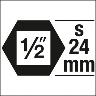 HAZET Schlag- | Maschinenschrauber Schraubendreher-Steckschlüsseleinsatz 985S-14LG ∙ 1/2 Zoll (12,5 mm) Vierkant hohl ∙ Innen Sec Bild 3