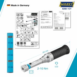 HAZET Drehmomentschlüssel mit DAkkS-Kalibrierschein 6280-1CTCAL ∙ Drehmomentbereich min-max: 2 – 10 Nm ∙ Genauigkeit: 2% ∙ 9 x 1 Bild 4