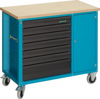 HAZET Werkbank ∙ fahrbar Assistent 177W ∙ einzeln 177W-7 ∙ L x B x H: 1040 mm x 520 mm x 934 mm ∙ Schubladen | flach: 6 x 79 x 52 Bild 2