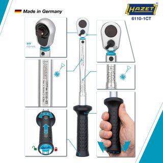 HAZET Drehmomentschlüssel mit DAkkS-Kalibrierschein 6110-1CTCAL ∙ Drehmomentbereich min-max: 5 – 60 Nm ∙ Genauigkeit: 2% ∙ 3/8 Z Bild 4