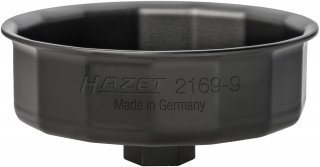 HAZET Ölfilterschlüssel 2169-9 ∙ 24 mm Außen-Sechskant | 1/2 Zoll (12,5 mm) Vierkant hohl ∙ Außen 15-kant Profil ∙ SW 105 mm Bild 1