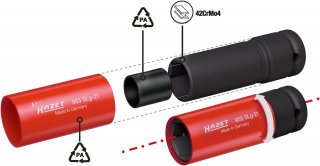 HAZET Schlag- | Maschinenschrauber Steckschlüsseleinsatz 903SLG-21 ∙ 1/2 Zoll (12,5 mm) Vierkant hohl ∙ Außen Sechskant-Tractions Bild 2