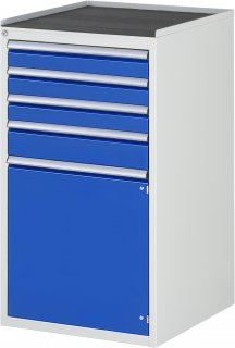 Schubladenschrank L7.3 | B580xT650xH1035mm | MT-Top-25mm | 4xSchublade-VA | 1xTür Bild 1