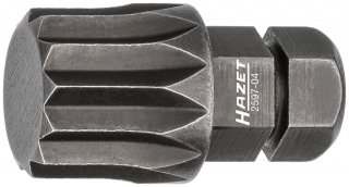 HAZET Bit 2597-04 ∙ 5/16 Zoll (8 mm) Sechskant massiv ∙ Innen Vielzahn Profil XZN ∙ SW M12 Bild 1